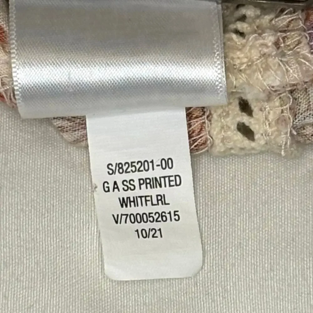 Old Navy Floral Print Pintucked Swing Dress Baby Girl 12-18M Cream Coral